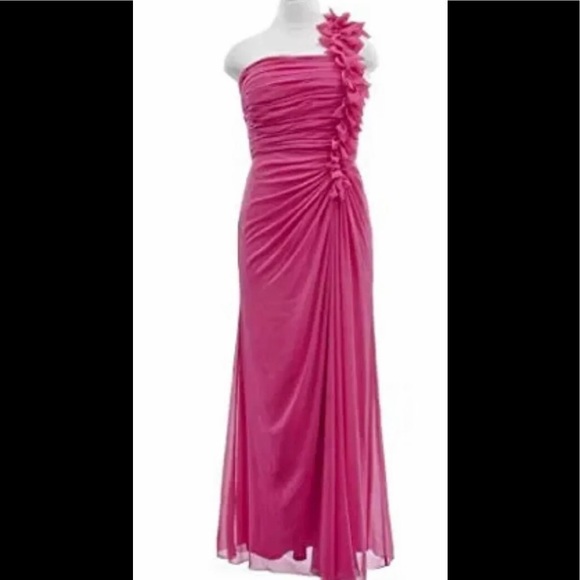 Tadashi Shoji Navy blue chiffon gown size 2 - Picture 3 of 7